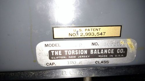 THE TORSION BALANCE CO MODEL DWL2