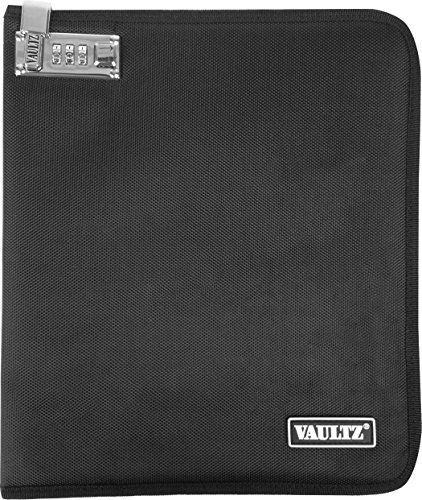 Vaultz 12 x 10.25 x 1.25 Inches Large Locking Notebook/Tablet Cover, Black