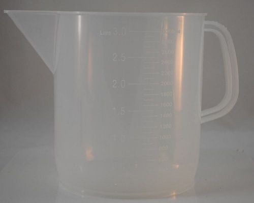 Polypropylene graduated plastic pitcher beaker: 3000ml short form-pack of 6 for sale
