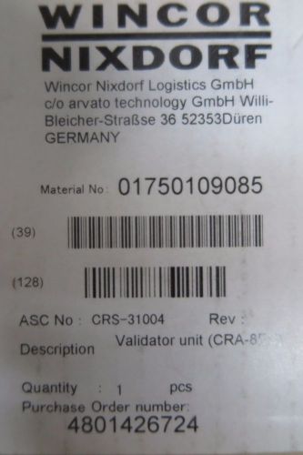 wincor/nixdorf CRS-31004/CRS-VU validator assembly unit