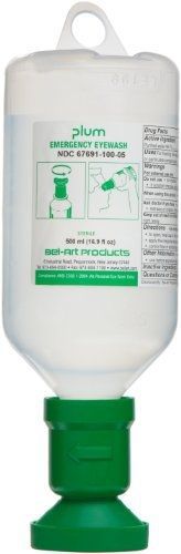 Bel-Art Products Bel-Art Plum 248800053 Eye Wash, 0.9% Saline, 500ml, Refill,