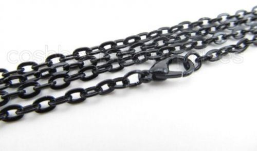 50 cleverdelights vintage style necklaces - dark black color - 24 inch - rolo - for sale