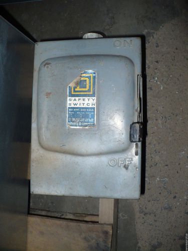 1 pc Square D D222N Safety Switch, 60 Amp, 240 Volt, Used