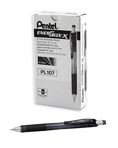 Pentel EnerGize-X Mechanical Pencil 0.7mm Black Barrel, Box of 12 (PL107A)