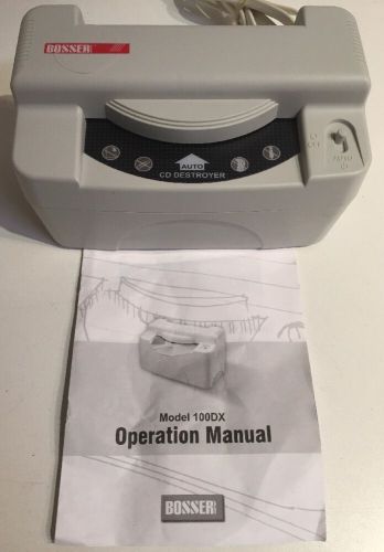 Bosser 100DX Data Eraser Automatic CD Disk Disc Destroyer with Operation Manual