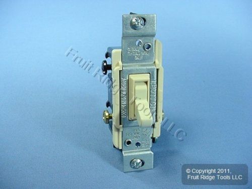 Leviton ivory 3-way toggle wall light switch 15a earless 1453-4i for sale