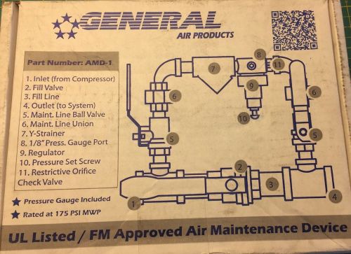 New General Air Products Model AMD-1 Air Maintenance Device for Dry Fire Systems