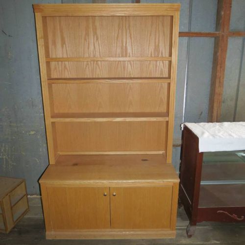 Wood Display Case Store Fixture  with Shelves &amp; Enclosed Storage