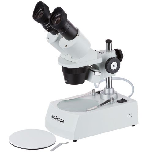 AmScope SE306R-P20 40X-80X Student Binocular Stereo Microscope with Dual Lights