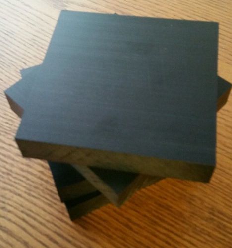7/8&#034; thick X 4-5/8&#034; square Black Delrin, Acetal plastic; four pieces