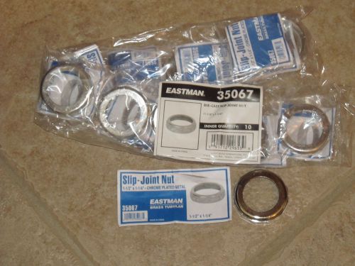 20 Pcs. 1 1/2 x 1 1/4 slip-joint nuts, Chrome Plated Brass, EASTMAN 35067