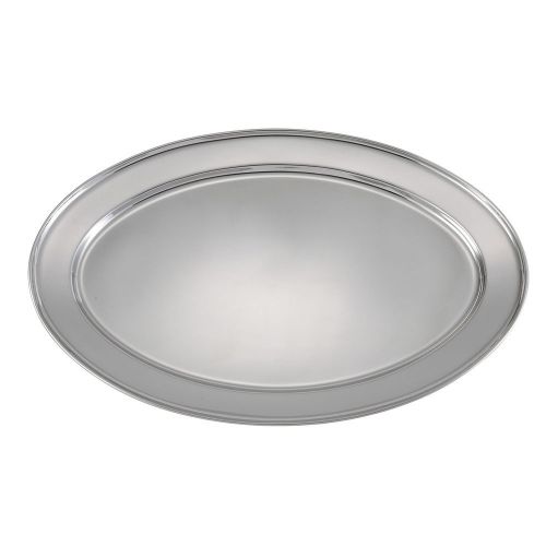 Winco OPL-20, 20x13.75-Inch Heavy Stainless Steel Oval Platter