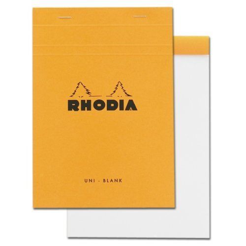 Rhodia Classic Orange Notepad 6x8.25 Uni-Blank