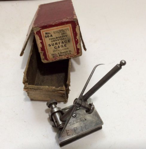STARRETT NO.56-A TOOLMAKERS UNIVERSAL SURFACE GAUGE WITH ROUGH BOX