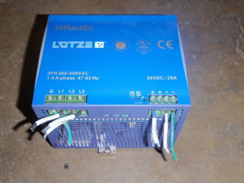 Lutze Power Supply 722-805 722805 722-8O5 7228O5 WRA480-24 3PH 400-500VAC_1.4A