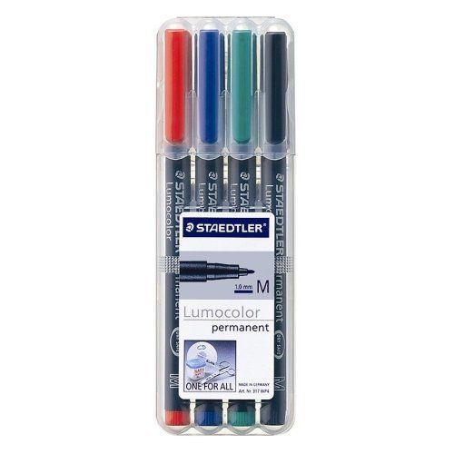Staedtler Mars Staedtler Lumocolor Permanent Pens - 4 Pack Assorted Colors