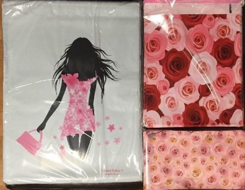 300 designer poly mailers bags roses fashion multiple sizes lot 11x14 10x13 6x9 for sale