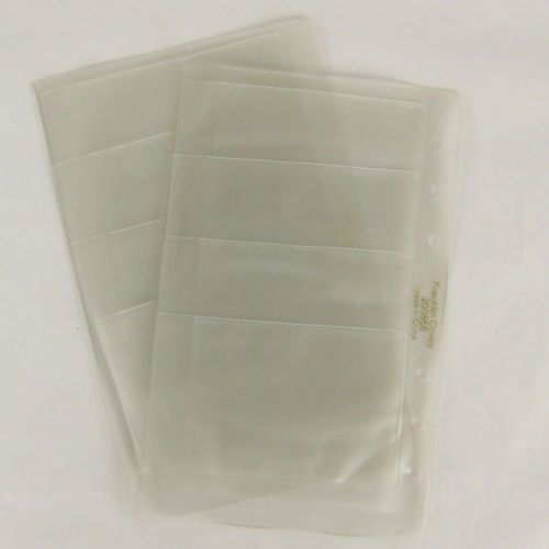 Franklin Covey Business Card Holders Inserts Clear For Compact Size Binders 