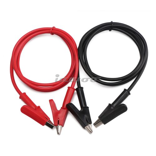 15A 1m Electrical DIY Test Leads Double-ended Crocodile Clips Test Cable