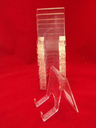 6-PC CLEAR ACRYLIC EASEL LOT PLATE HOLDER STAND 4&#034; HIGH CHRIS-CAD CANADA
