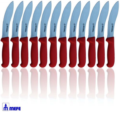 KNIFE 6&#034; SKINNING, HollowGround, MirrorFinish, RED FibroxHandle CAT 1376SHR X 12
