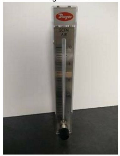 Dwyer rate-master series rm flowmeter, 10&#034; scale, range 1-10 scfm air for sale