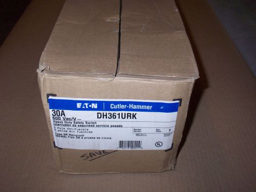 Cutler Hammer DH361URK 30 amp 600v Non Fusible Safety Switch Disconnect 3R NEW