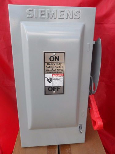 New Siemens HF361N Fusible Disconnect Safety Switch 30 Amp 600 Volts 3P 4W NIB