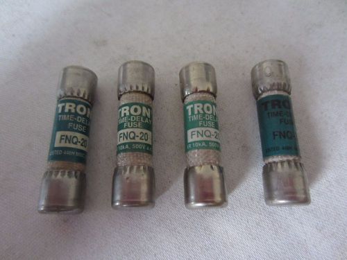 Lot of 4 Bussmann Tron FNQ-20 Fuses 20A 20 Amps Tested