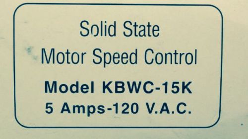 Kb solid state motor speed control kbwc-15k  5.0a 120v new in box for sale