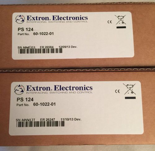 Lot of 2 extron electronics ps 124 multiple output 12 volt dc power supplies new for sale