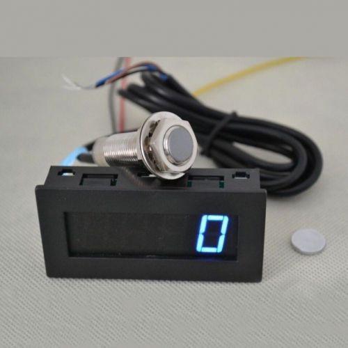 Blue LED Tachometer RPM Speed Meter + Hall Proximity Switch Sensor NPN 12v