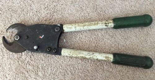 PRE-OWNED Greenlee Electrician Tool No 754 Ratching Copper Aluminum Cable Cutter