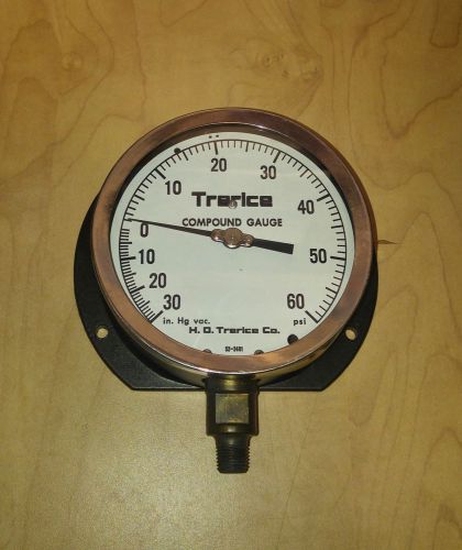 Trerice 52-2401 0-60 psi, 30 hg vac compound gauge, 4-1/2&#034; face 1/4&#034; npt for sale