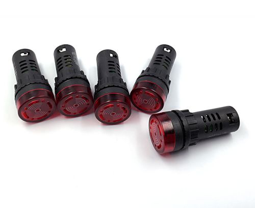 10pcs New AC/DC 12V 22mm Red LED Indicator Light &amp; Buzzer