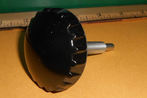 1447-22 BLACK 2&#034; KNOB WITH 3/8&#034; THREADED SHAFT    NEW OLD STOCK
