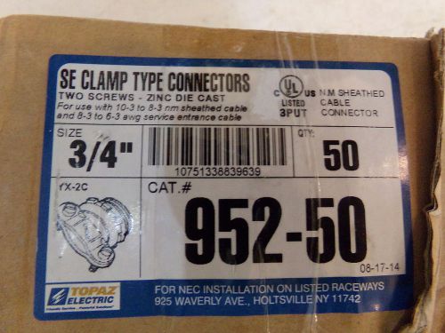 TOPAZ SE CLAMP TYPE CONNECTORS PART # 952-50 (BOX OF 50) - NEW