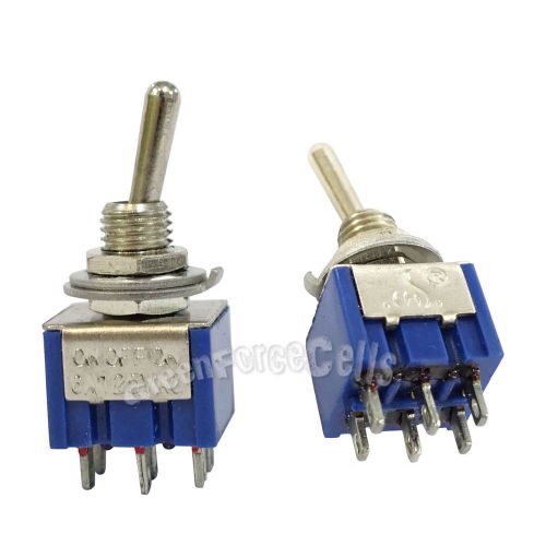 100 pcs 6 Pin DPDT ON-OFF-ON 3 Position 6A 250VAC Mini Toggle Switches MTS-203
