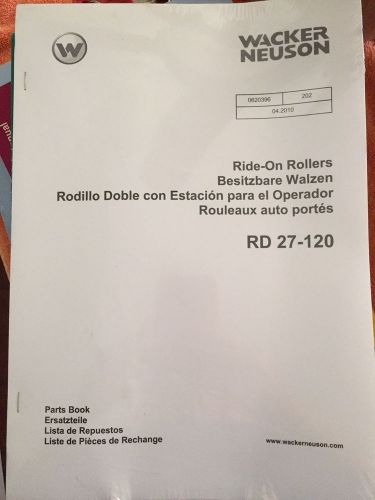 Wacker Neuson Parts Book Ride-on Rollers RD 27-120