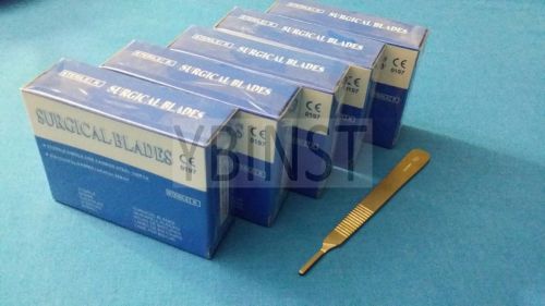 500 STERILE SURGICAL BLADES #10 #11 #12 #15C #16 W/ FREE SCALPEL KNIFE HANDLE #3