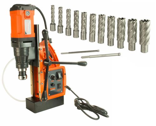Cayken 1.65&#034; Magnetic Drill Press Variable Speed w/ Annular Cutter 13PC 2&#034; Depth