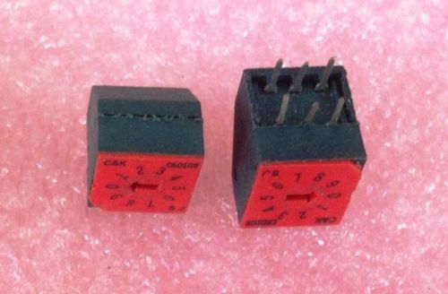 11 Pcs New 10-Position BCD Coded Rotary DIP Switches C&amp;K Right Angle CRD10R