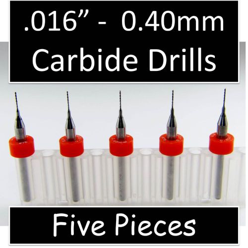 .016&#034; 0.40mm #78 - five carbide drill bits - models hobby pcb cnc dremel r/s for sale