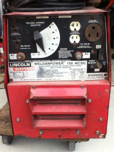 Lincoln electric weldanpower 150 ac/dc stick welder/4500watt generator for sale