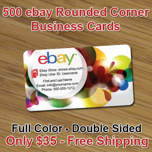 500 Full Color ebay Business Cards with Rounded Corners