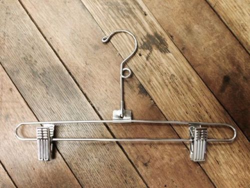12&#034; metal chrome skirt/pant hangers with adjustable clip l50 pcs. free ship! $59 for sale