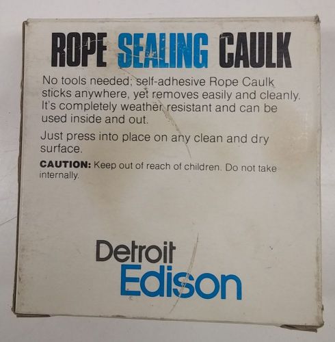 Detroit Edison 4 Sealing Gray Caulking Cord 1 in. x 30 Ft. Rope Caulk New In Box