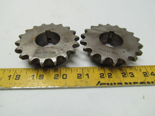 40b18 1-3/16&#034; bore sprocket 18 teeth 1/2&#034; pitch for #40 chain lot of 2 for sale