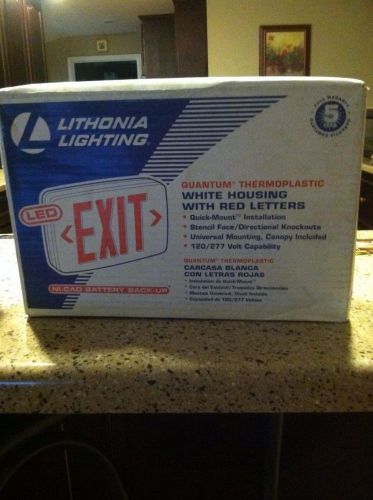 Quantum thermoplastic led emergency exit sign with stencil-faced red letters for sale