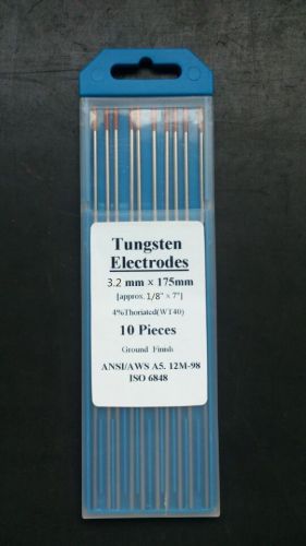 10PK 1/8&#034;* 7&#034;(3.2*175mm),Orange WT40,4% Thoriated Tungsten Welding TIG Electrode